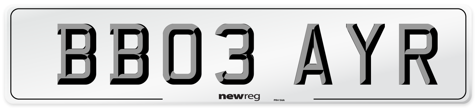 BB03 AYR Number Plate from New Reg